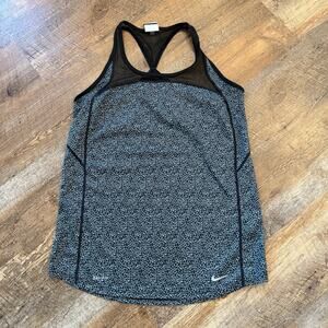 Nike Dri-FIT Mesh Racerback Tank Women’s Small Black White Athletic